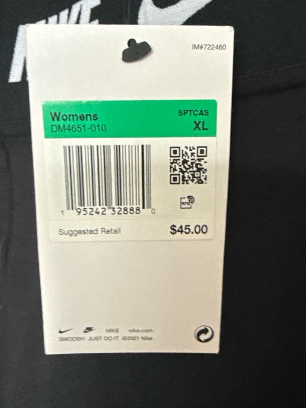 Nike Black Tights with White Swoosh Waistband - Picture 3 of 4